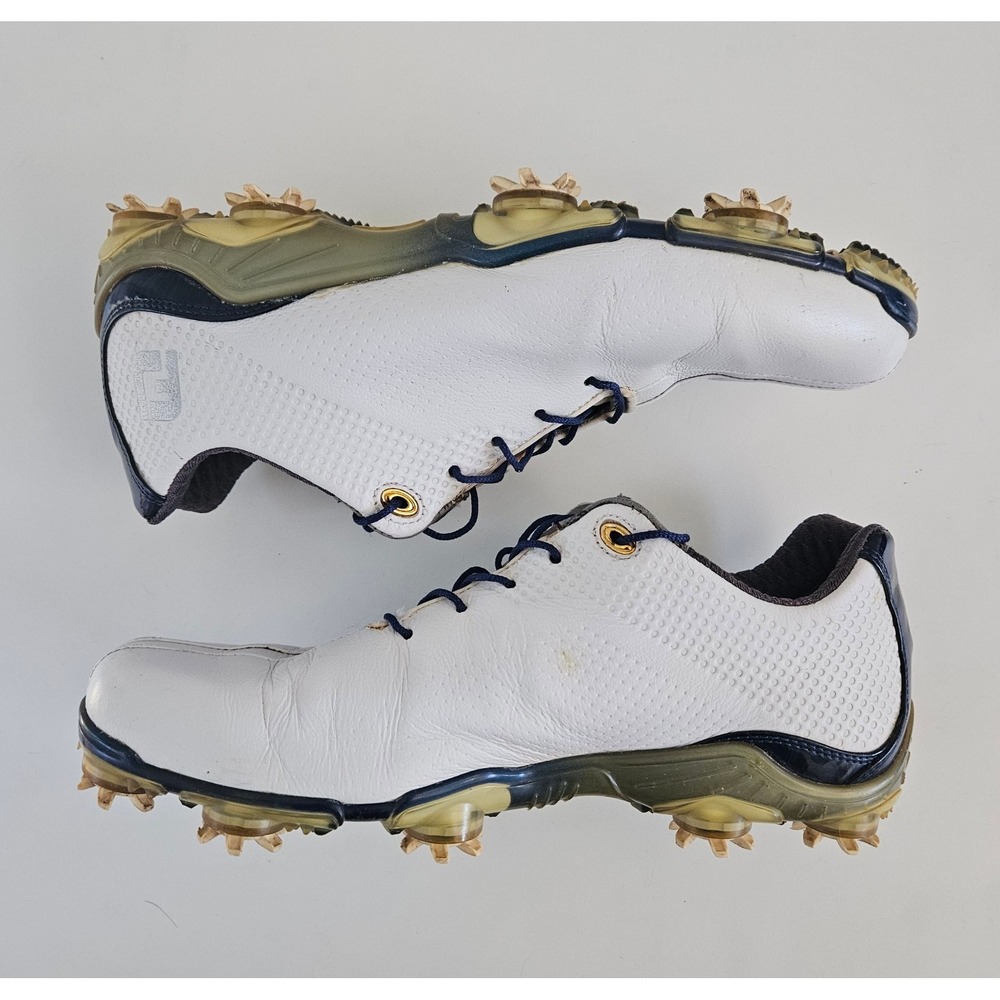 FootJoy DNA Golf Shoes Men's 7.5 M White Blue Leather Soft Spike 53437